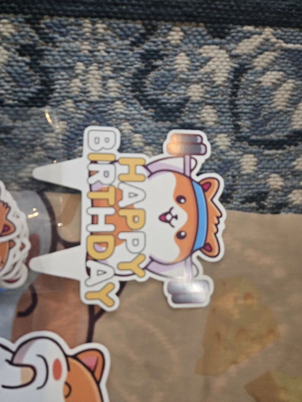 Cute Hamster Happy Birthday Banner - Orange